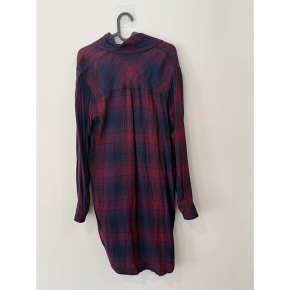 Rails Long Sleeve Plaid Button Front Shirt Dress in Red and Black SZ S 1991 - Picture 8 of 12